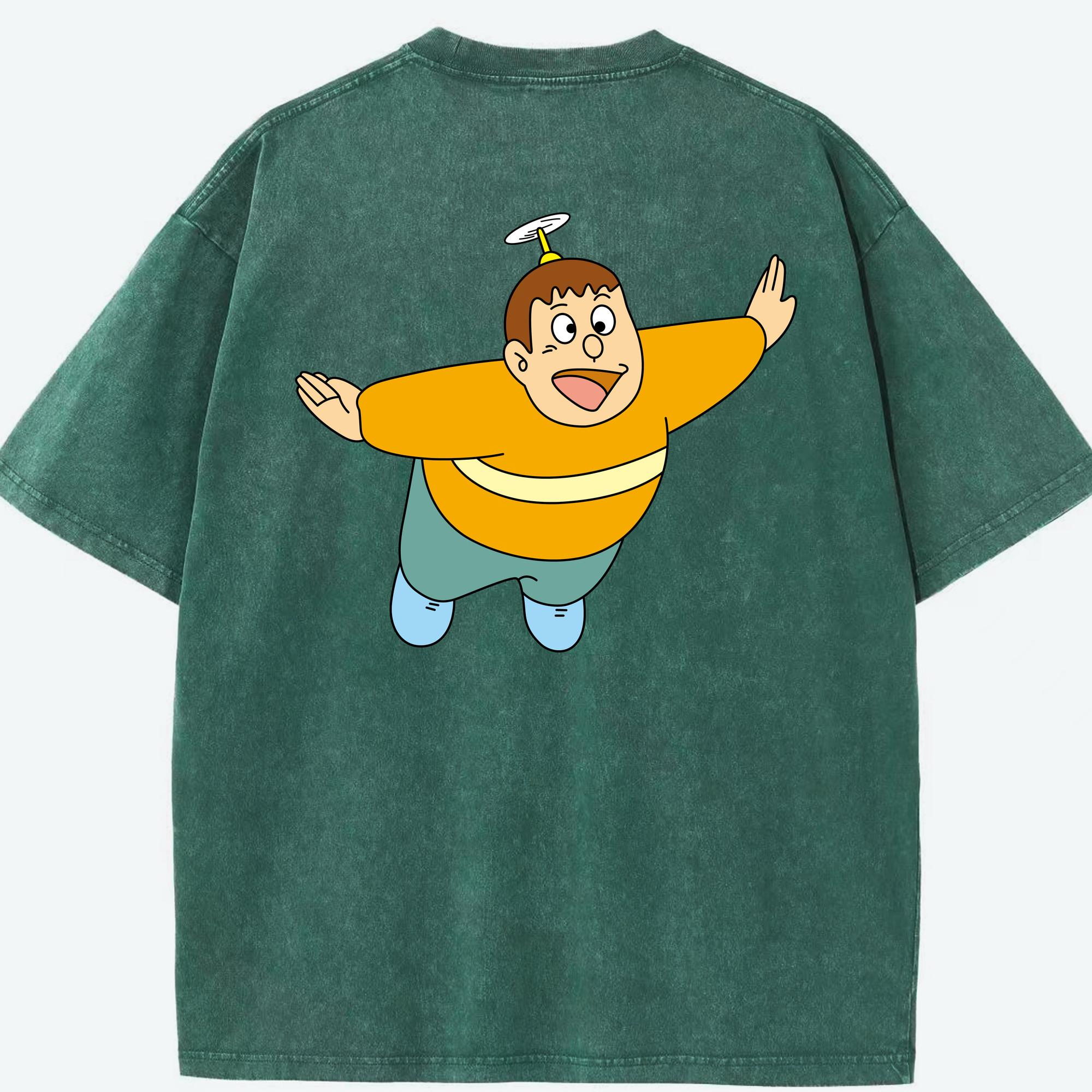 （画像用） ドラえもん 剛田武 Doraemon Gouta Takeshi 綿100% ヴィンテージ風 半袖Tシャツ（背面プリント）